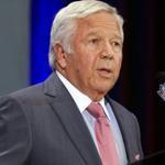 01/25/15: Chandler, AZ: The Patriots held a press conference at the Sheraton Wild Horse Pass Resort and Spa, their headquarters for the week. Team owner Robert Kraft made a surprise trip to the podium and addressed the 